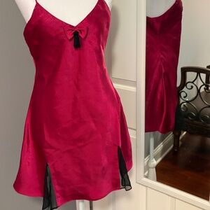 Vintage Victoria's Secret Gold Label Crimson Red Chemise